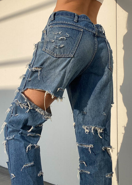 90's Rustler Distressed Baggy Jeans (30")