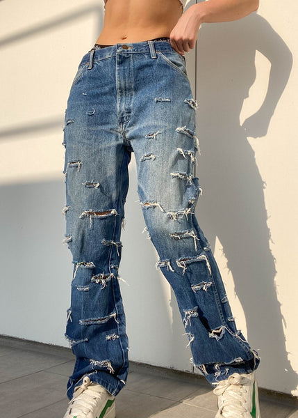 90's Rustler Distressed Baggy Jeans (30")