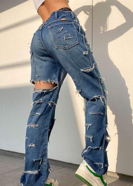 90's Rustler Distressed Baggy Jeans (30")