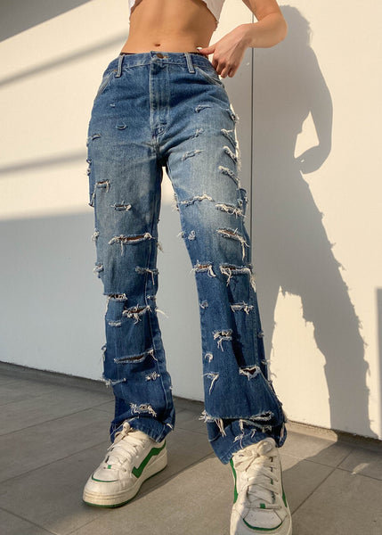 90's Rustler Distressed Baggy Jeans (30")