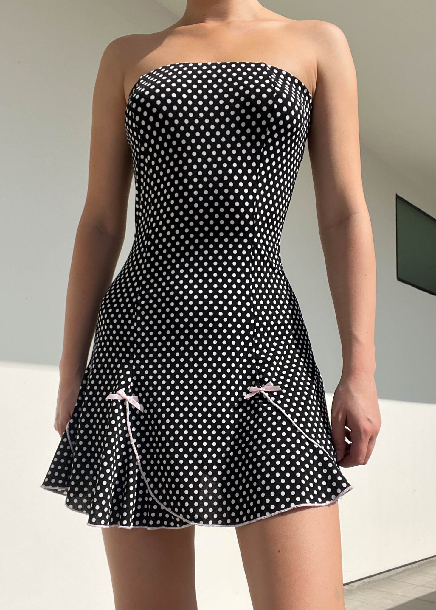 Y2k Polka Dot Mini Dress (S-M)