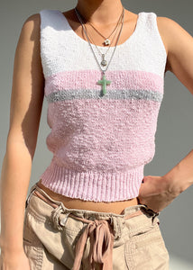 80's Baby Pink Knit Tank (S)
