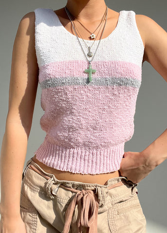 80's Baby Pink Knit Tank (S)