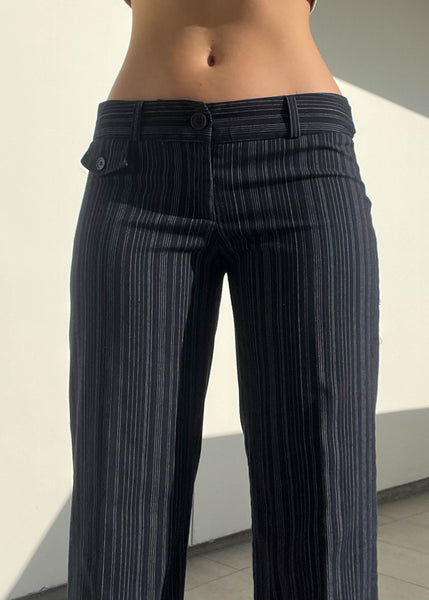 Navy Y2k Pin Stripe Trousers