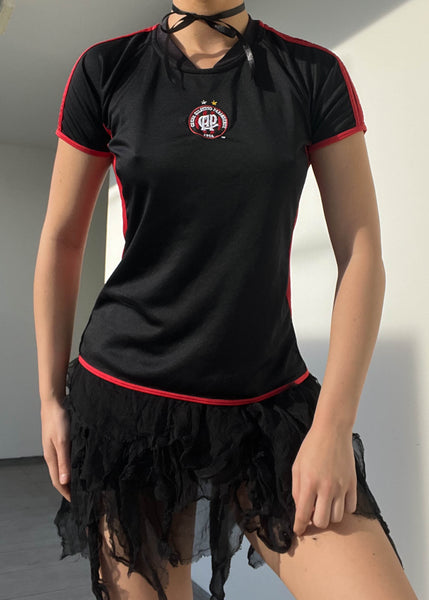 Y2k Red & Black Jersey Tee (S)