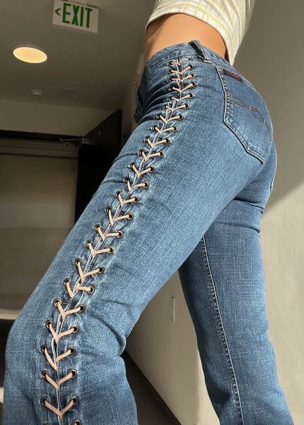 Y2k Mudd Lace Up Jeans