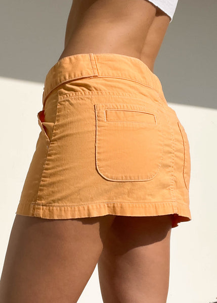 Y2k Tangerine Micro Mini Skirt (M)