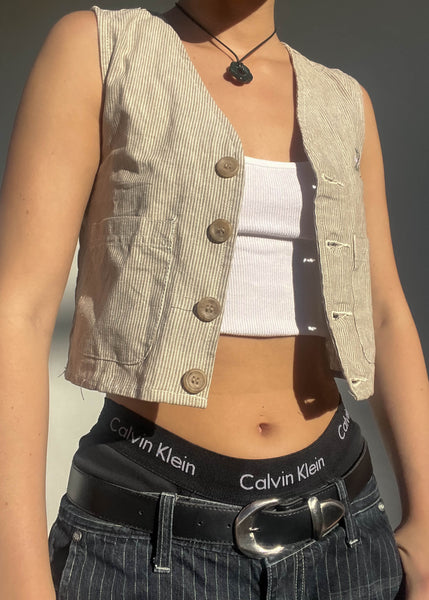 90's Beige Golf Vest (XS)