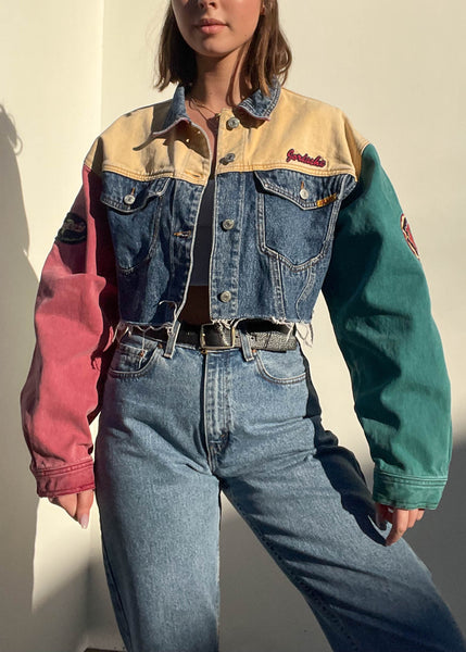 90's Jordache Color-Block Denim Jacket (M-L)