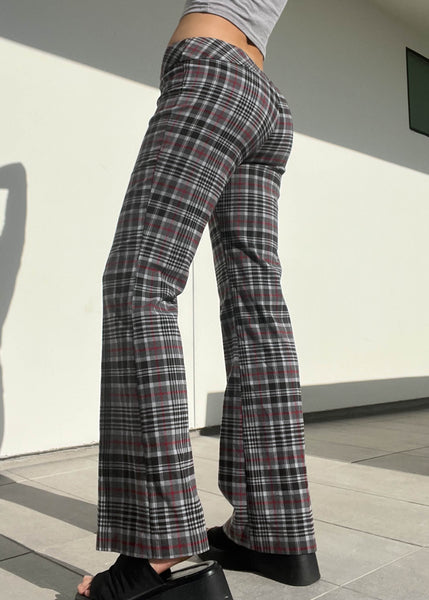 Vintage Flared Plaid Pants