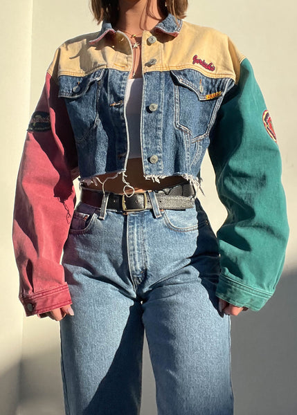 90's Jordache Color-Block Denim Jacket (M-L)