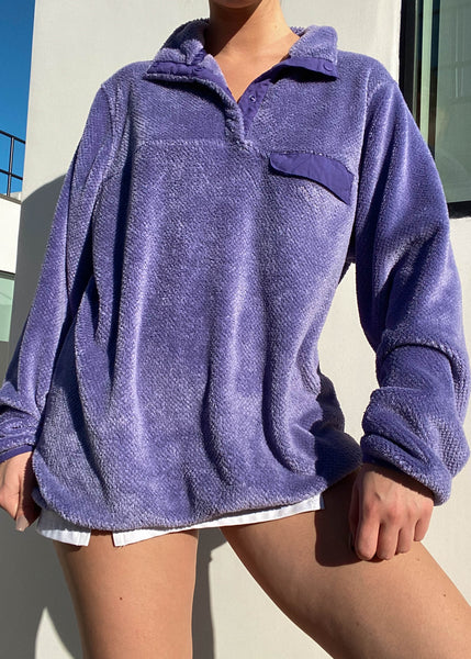 90's Purple Fuzzy Pullover (M)