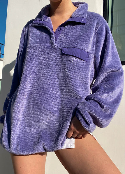 90's Purple Fuzzy Pullover (M)