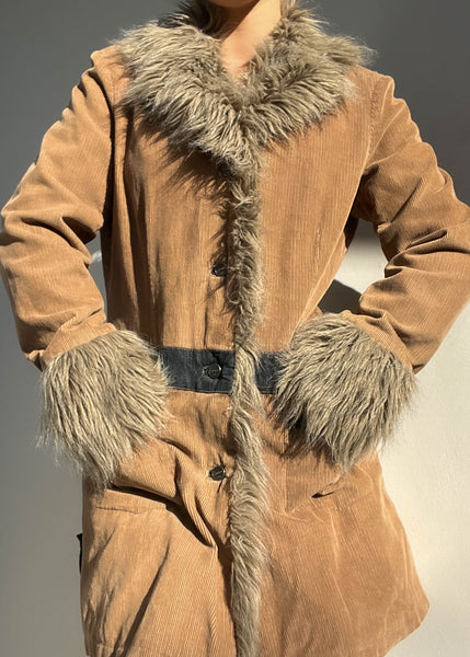 2000's Fur Trim Corduroy Jacket (M)