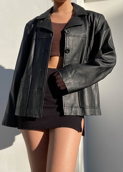 90's Leather Jacket (L)