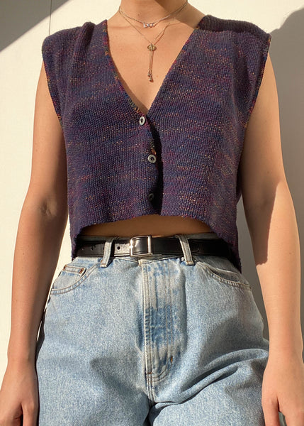80's Subtle Rainbow Knit Vest (S-M)