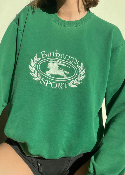 90's Green Burberry Sweatshirt (M)