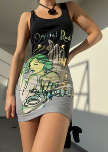 Y2k Crystal Rock Angel Mini Dress (S)