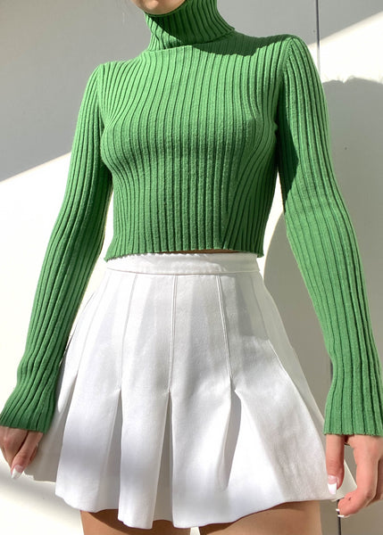 90's Myla Green Ribbed Turtleneck (S-M)