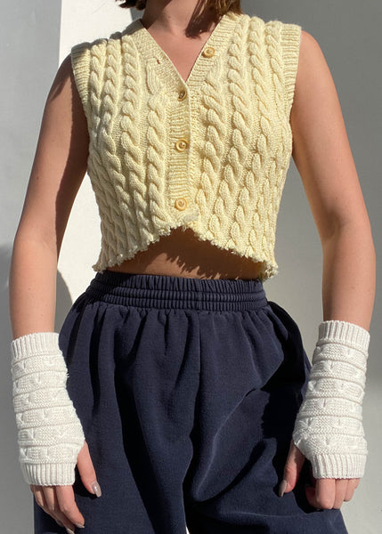 Ally Pastel Yellow Knit Vest (S)