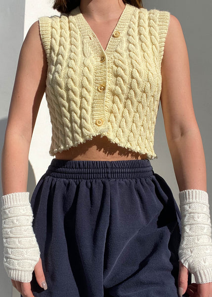 Ally Pastel Yellow Knit Vest (S)