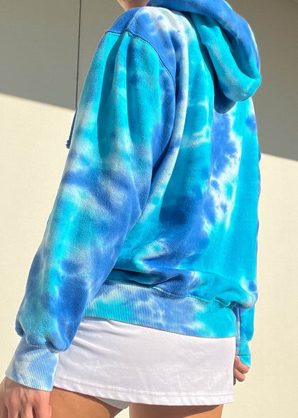 Y2k Blue Tie-Dye Catalina Hoodie (M)