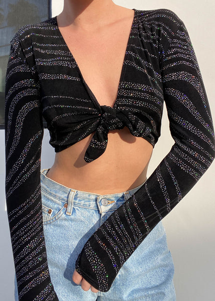 90's Sparkle Tie Top (S)