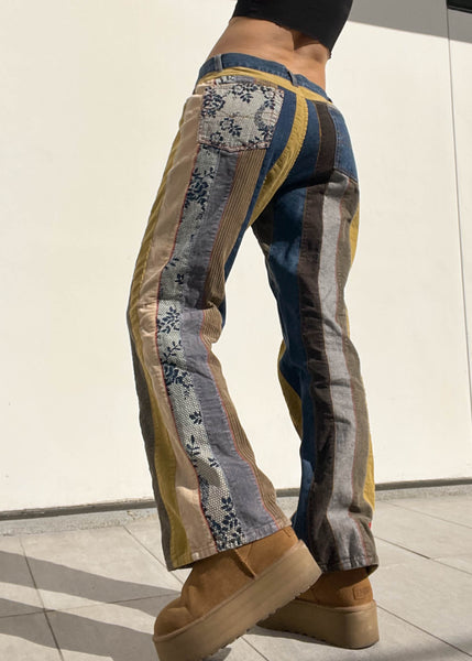 Denim + Corduroy Striped Jeans