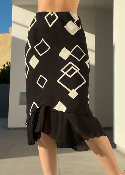 90's Squares Midi Skirt (S)