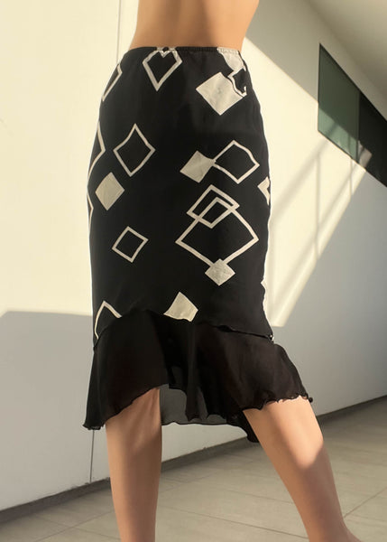 90's Squares Midi Skirt (S)