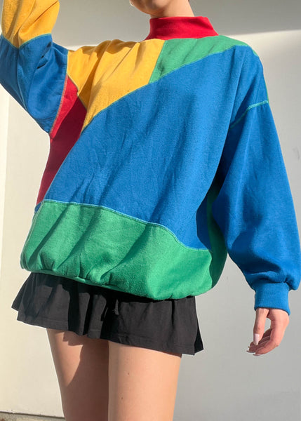 80's Color-Block Pullover (L)