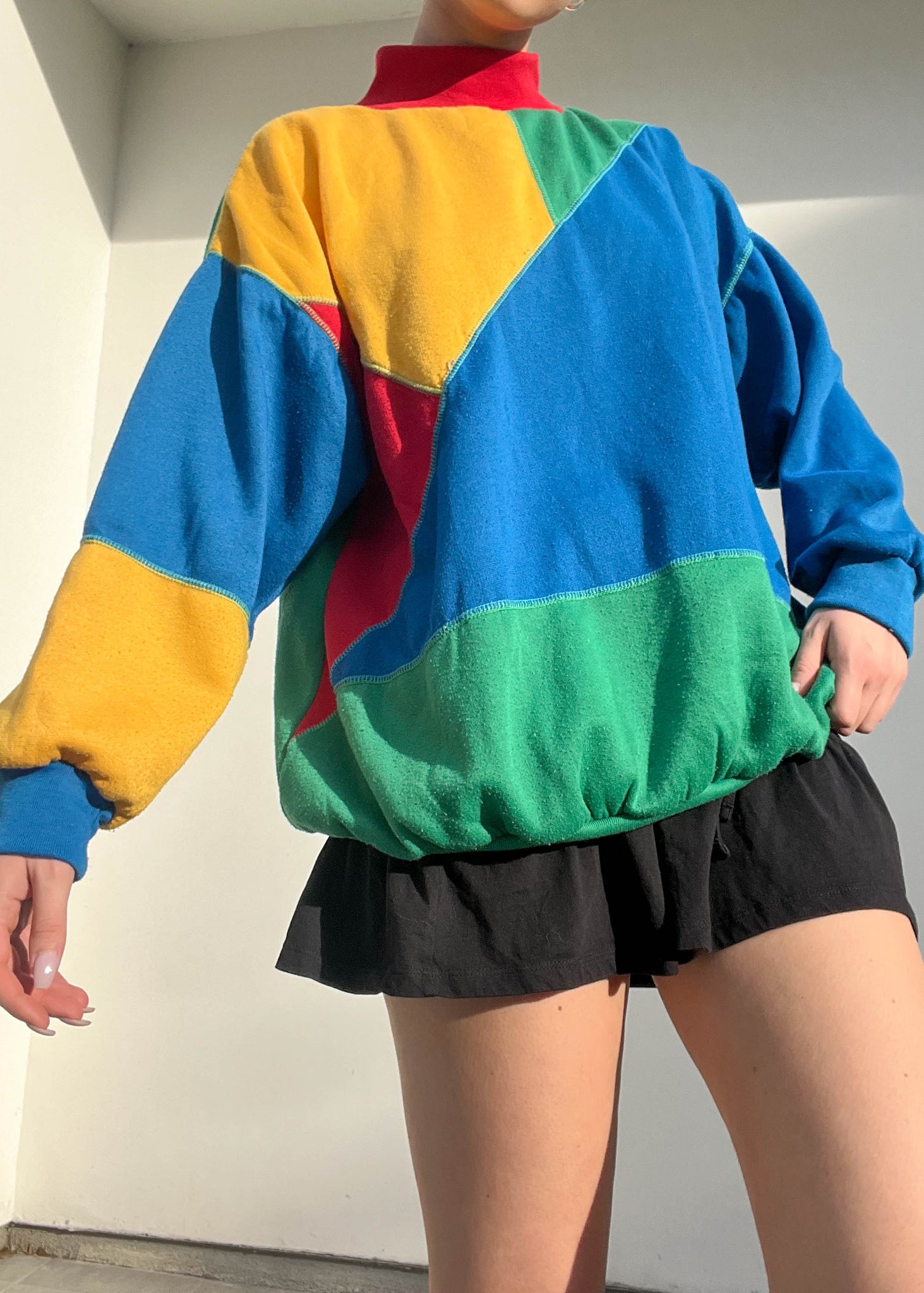 80's Color-Block Pullover (L)