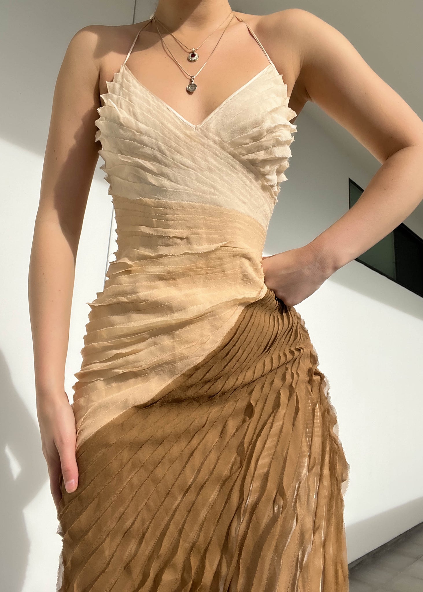 Early 2000's Bebe Gradient Fringe Dress (XS-S)