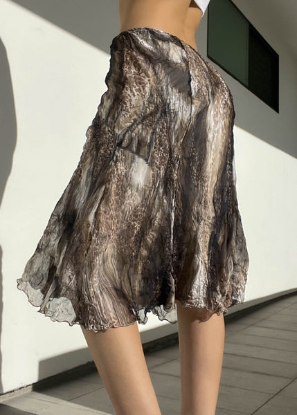 90's Printed Mesh Midi Skirt (S-M)