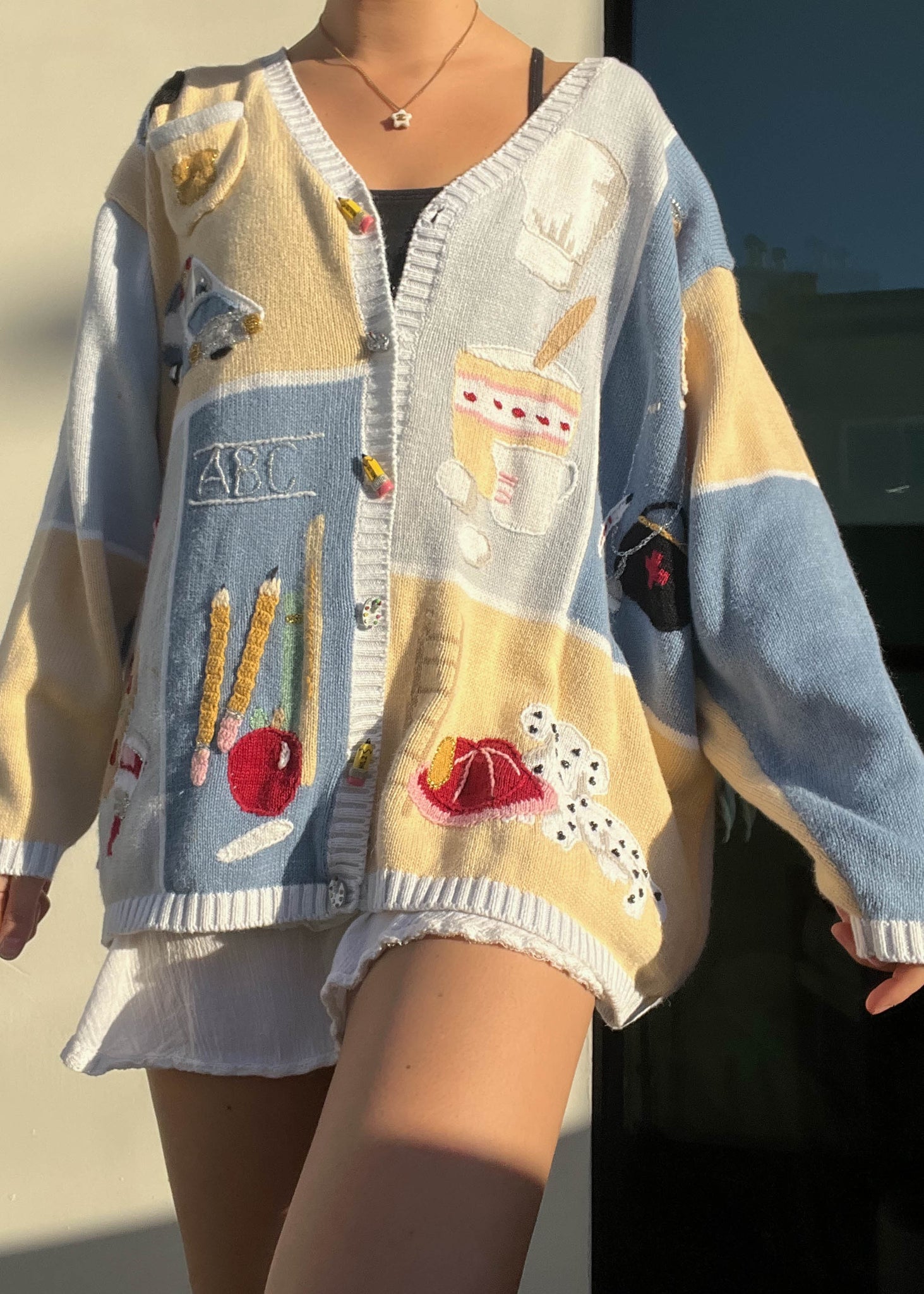 90's Pastel Community Cardigan (L)